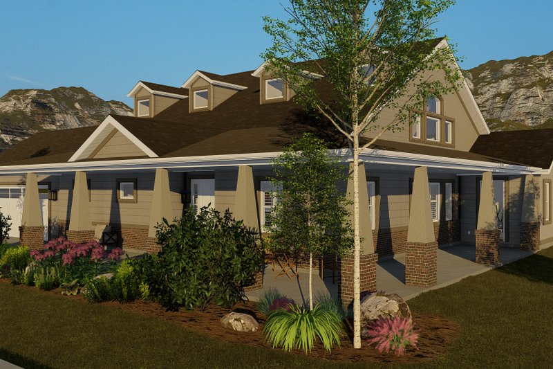 House Plan Design - Exterior - Front Elevation 3 for Craftsman House Plan #1060-70 - 5 bed, 2.5 bath