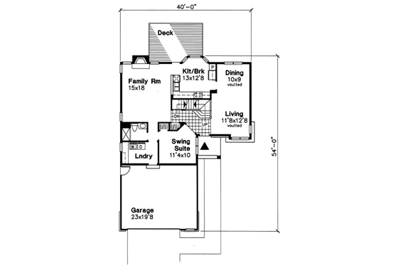 Floor Plan - Main Floor for Traditional House Plan #50-178 - 4 bed, 3 bath