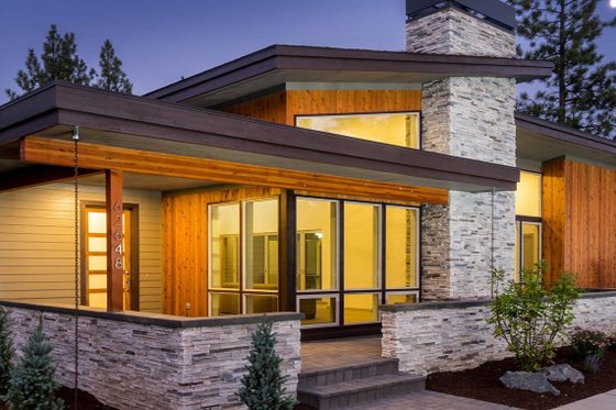 Exterior - Front Elevation 4 for Modern House Plan #895-101 - 3 bed, 2.5 bath