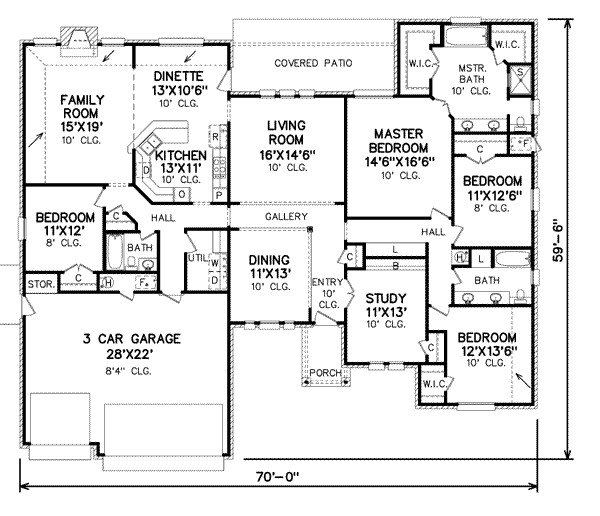 Traditional Floor Plan - Main Floor Plan #65-454