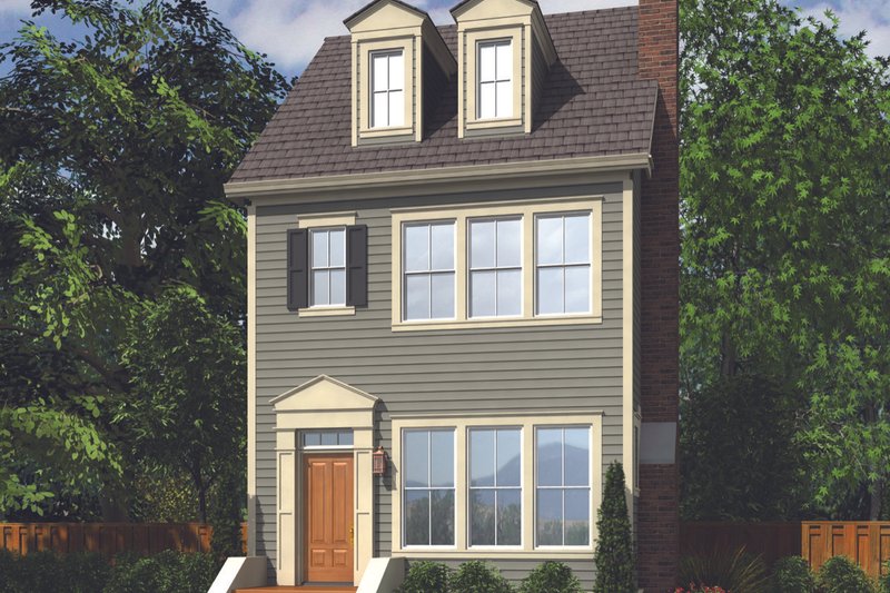 House Blueprint - Colonial Exterior - Front Elevation Plan #48-1011