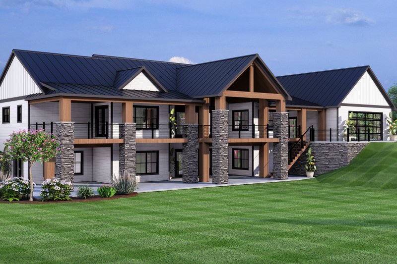 Architectural House Design - Exterior - Rear Elevation 1 for Barndominium House Plan #1064-302 - 3 bed, 2.5 bath