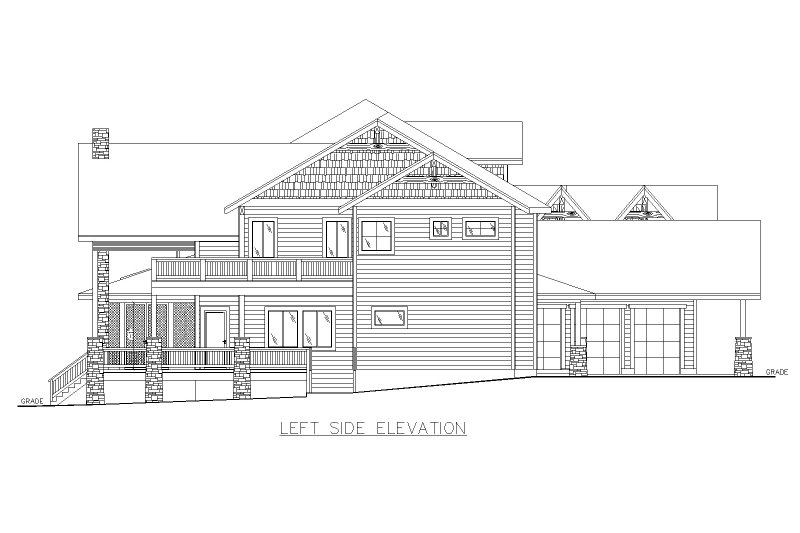 Home Plan - Exterior - Other Elevation for Craftsman House Plan #117-954 - 6 bed, 8.5 bath