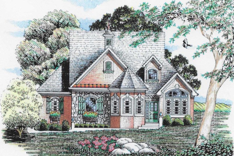 House Plan Design - Traditional Exterior - Front Elevation Plan #405-335