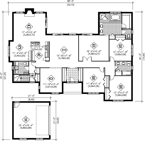 Traditional Floor Plan - Main Floor Plan #25-149