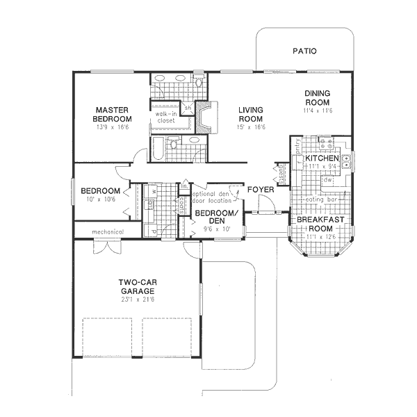 Dream House Plan - Traditional Floor Plan - Main Floor Plan #18-8963