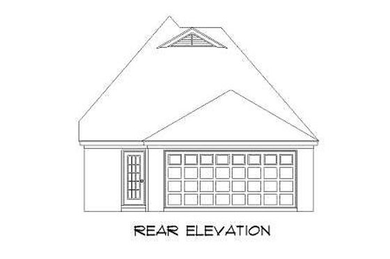 Exterior - Rear Elevation for Traditional House Plan #424-73 - 3 bed, 2 bath