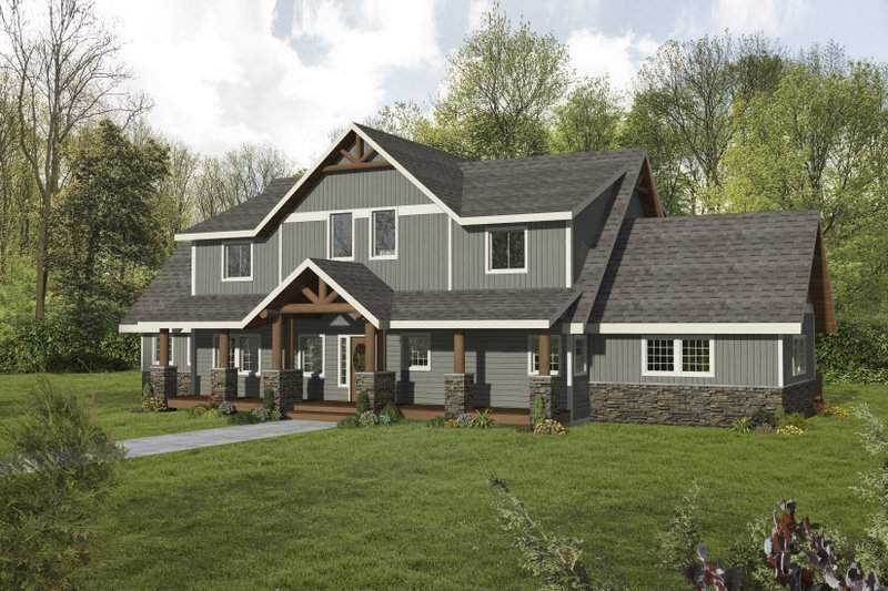 Home Plan - Farmhouse Exterior - Front Elevation Plan #117-980