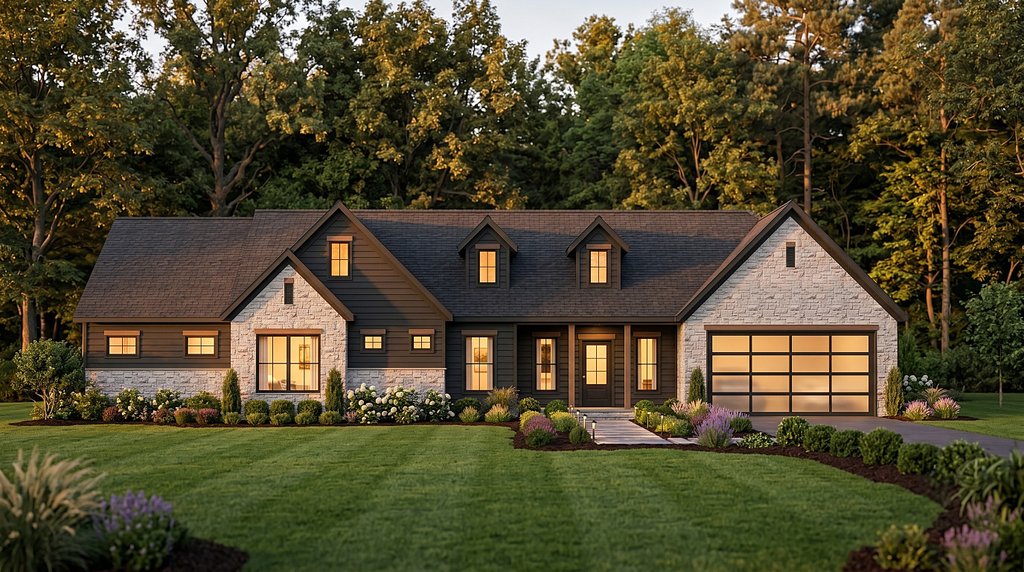 Exterior - Front Elevation 2 for Country House Plan #1089-74 - 3 bed, 2 bath