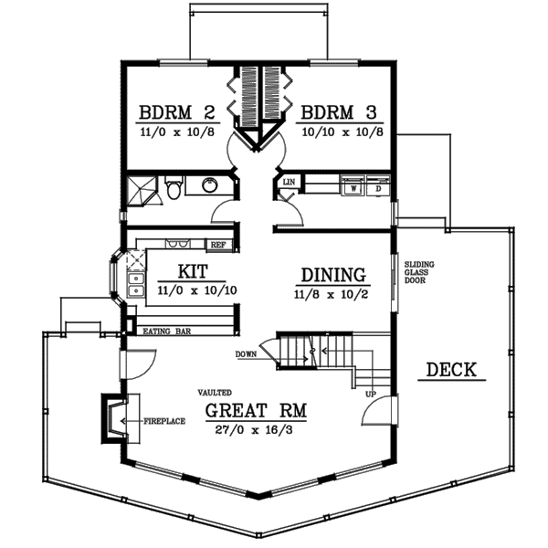 House Plan Design - Contemporary Floor Plan - Main Floor Plan #102-204