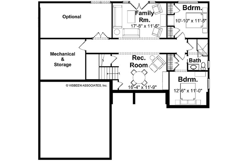 Architectural House Design - Floor Plan - Lower Floor for Farmhouse House Plan #928-431 - 3 bed, 2.5 bath