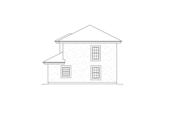Exterior - Rear Elevation for Mediterranean House Plan #57-698 - 1 bed, 1 bath