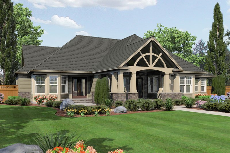 Home Plan - Craftsman Exterior - Rear Elevation Plan #132-208
