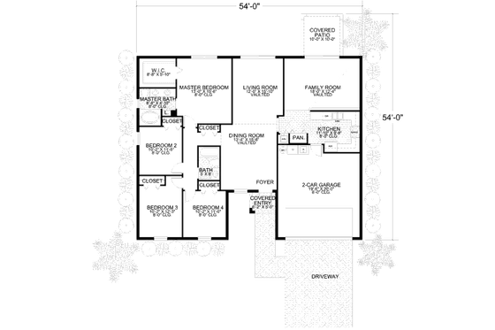 Floor Plan - Main Floor for Mediterranean House Plan #420-115 - 4 bed, 2 bath