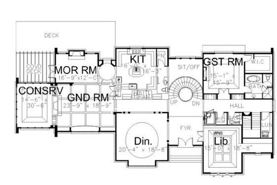 Floor Plan - Main Floor for European House Plan #119-301 - 5 bed, 5 bath
