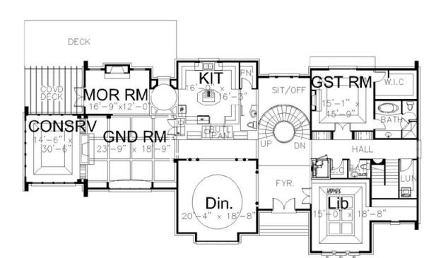 House Blueprint - European Floor Plan - Main Floor Plan #119-301
