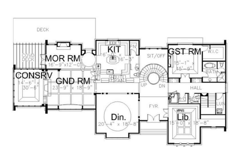 Home Plan - Floor Plan - Main Floor for European House Plan #119-301 - 5 bed, 5 bath
