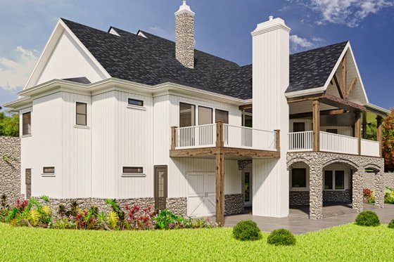 Exterior - Rear Elevation 1 for Craftsman House Plan #54-386 - 4 bed, 4.5 bath