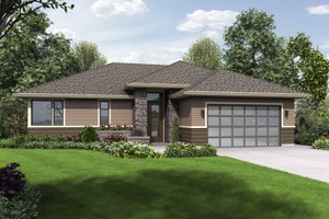 Prairie Exterior - Front Elevation Plan #48-684