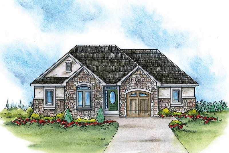 Home Plan - Traditional Exterior - Front Elevation Plan #20-2109