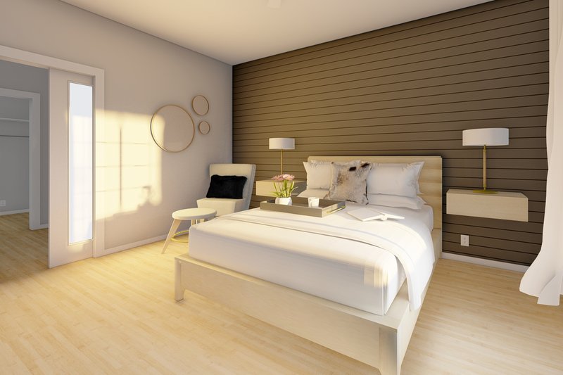 House Blueprint - Interior - Master Bedroom 1 for Ranch House Plan #126-245 - 2 bed, 2 bath