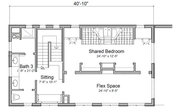 House Blueprint - Contemporary Floor Plan - Upper Floor Plan #451-24