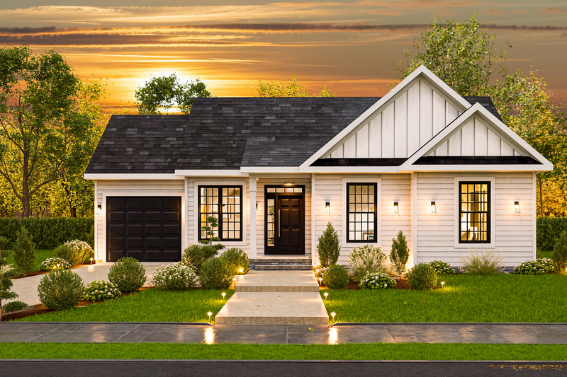 House Blueprint - Traditional Exterior - Front Elevation Plan #54-617