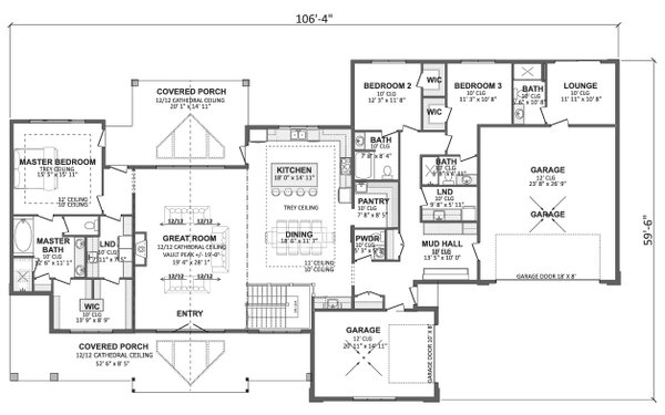 Architectural House Design - Floor Plan - Upper Floor for Craftsman House Plan #1089-68 - 3 bed, 4.5 bath