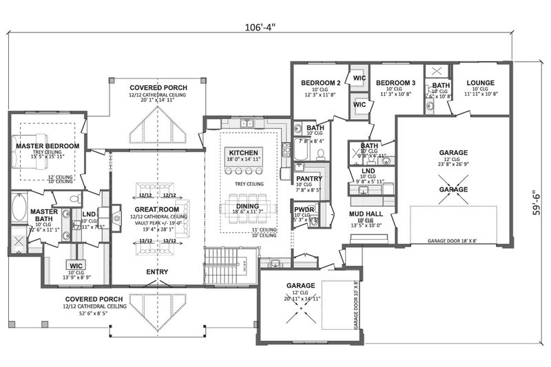 Dream House Plan - Floor Plan - Upper Floor for Craftsman House Plan #1089-68 - 3 bed, 4.5 bath