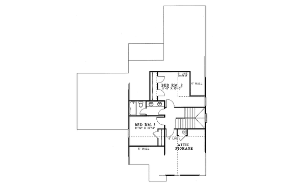 Floor Plan - Upper Floor for Traditional House Plan #17-262 - 3 bed, 2.5 bath