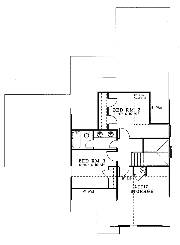 Home Plan - Traditional Floor Plan - Upper Floor Plan #17-262