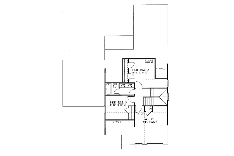 House Plan Design - Floor Plan - Upper Floor for Traditional House Plan #17-262 - 3 bed, 2.5 bath