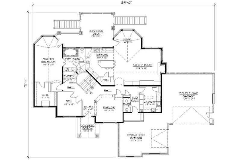 Home Plan - Floor Plan - Main Floor for European House Plan #5-399 - 4 bed, 5 bath