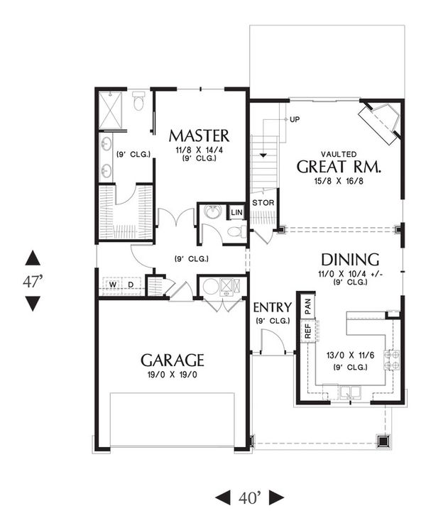 Craftsman Floor Plan - Main Floor Plan #48-643
