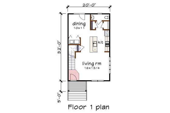 Floor Plan - Main Floor for Modern House Plan #79-291 - 3 bed, 2.5 bath