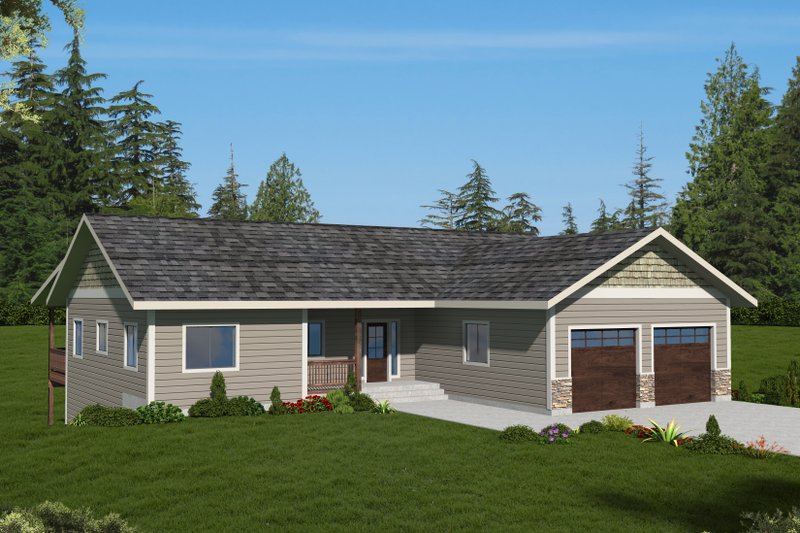 House Blueprint - Craftsman Exterior - Front Elevation Plan #117-1078