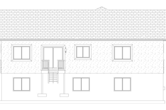 Exterior - Rear Elevation 2 for Ranch House Plan #1060-192 - 3 bed, 2 bath