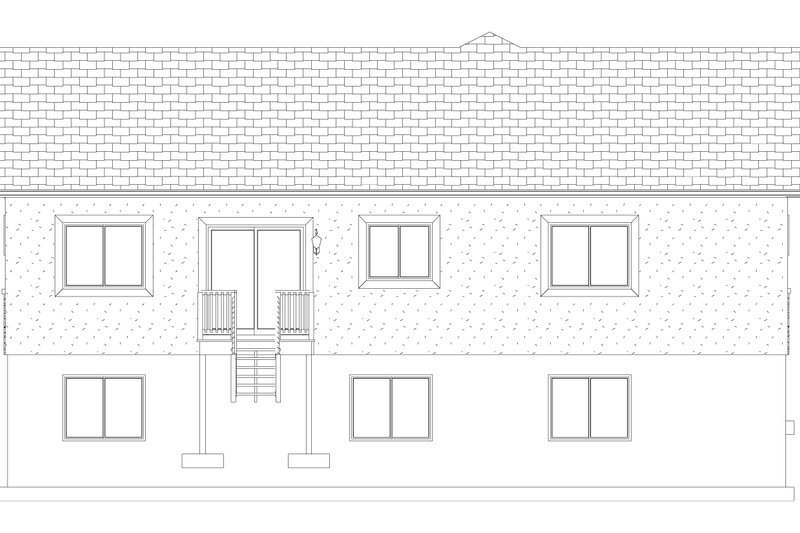 House Blueprint - Exterior - Rear Elevation 2 for Ranch House Plan #1060-192 - 3 bed, 2 bath