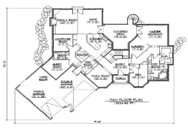 Dream House Plan - Traditional Floor Plan - Main Floor Plan #5-310