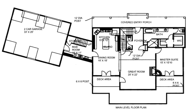 Cabin Floor Plan - Main Floor Plan #117-756