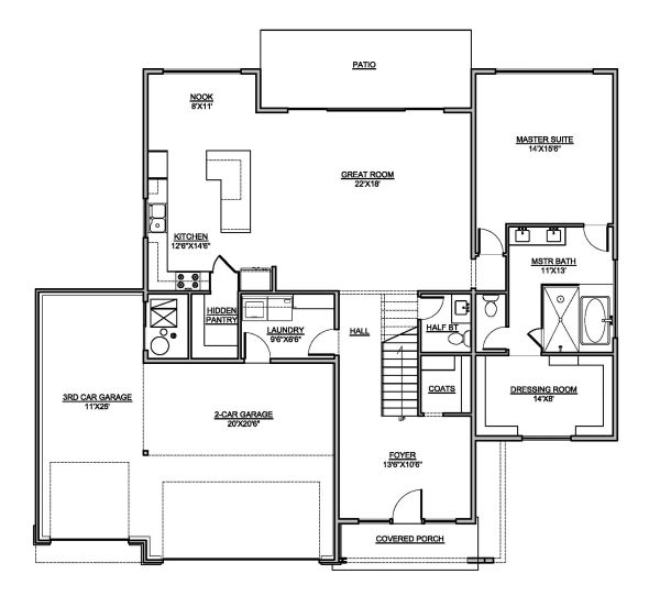 Modern Floor Plan - Main Floor Plan #1073-4