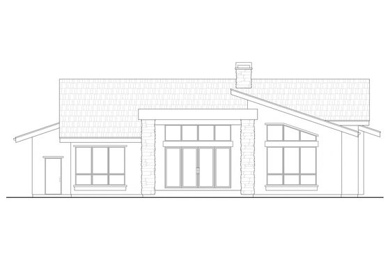 Exterior - Rear Elevation for Contemporary House Plan #1108-12 - 3 bed, 2.5 bath