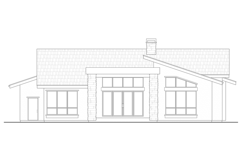 House Plan Design - Exterior - Rear Elevation for Contemporary House Plan #1108-12 - 3 bed, 2.5 bath
