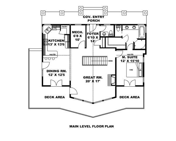 Country Floor Plan - Main Floor Plan #117-1001