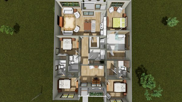 Home Plan - Floor Plan - Main Floor 1 for Cottage House Plan #513-2485 - 4 bed, 4 bath