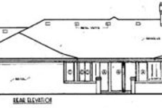 Exterior - Rear Elevation for Prairie House Plan #45-199 - 4 bed, 2 bath
