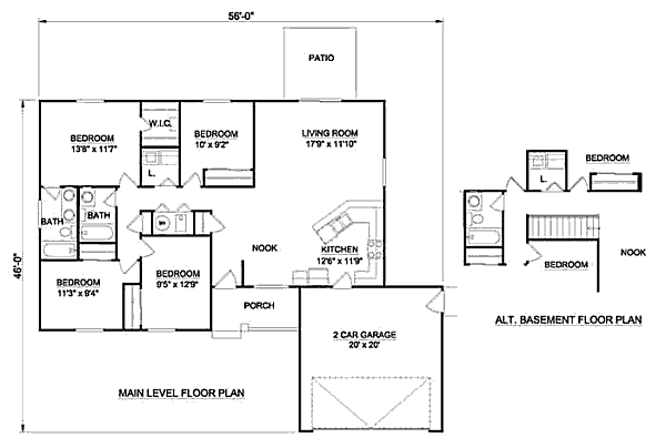 Ranch Floor Plan - Main Floor Plan #116-238