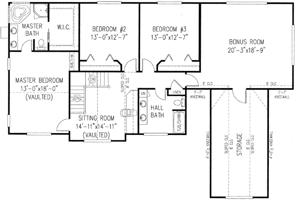 Country Floor Plan - Upper Floor Plan #11-117