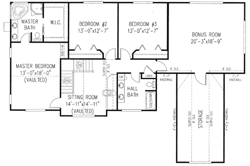 House Plan Design - Floor Plan - Upper Floor for Country House Plan #11-117 - 4 bed, 2.5 bath