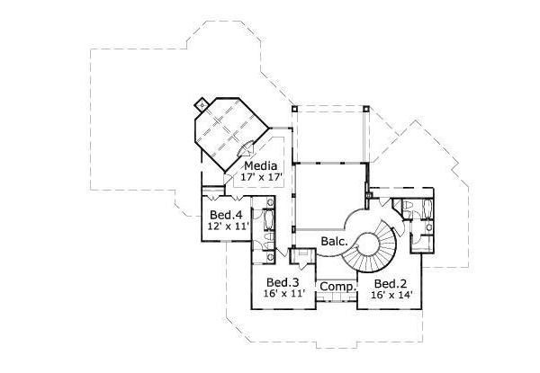 Colonial Floor Plan - Upper Floor Plan #411-281